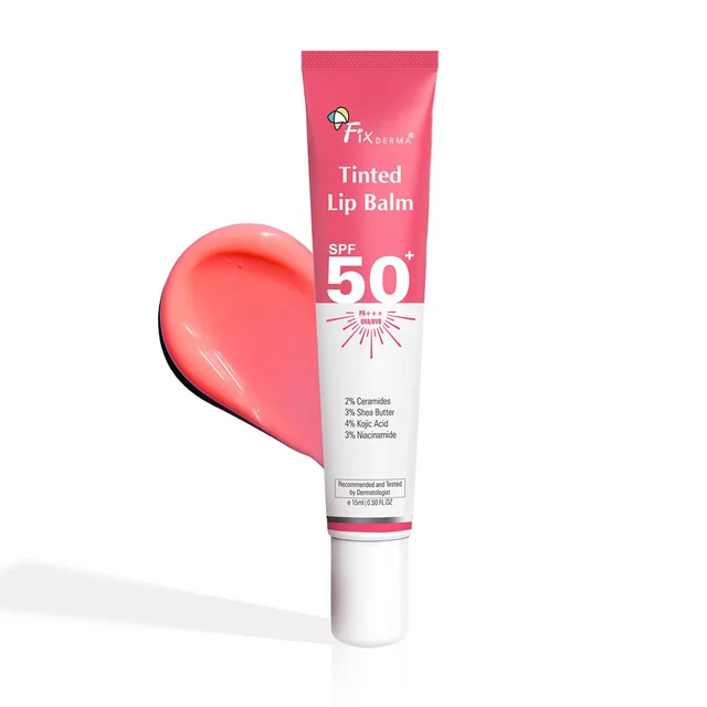 Fixderma Vitamin C & Vitamin E Lip Balm 15ml for Women & Men | Lip Balm for Dark, Dry & Chapped Lips | Nourishing Lip Care Gloss | Hydrates, Softens & Brightens Lips
