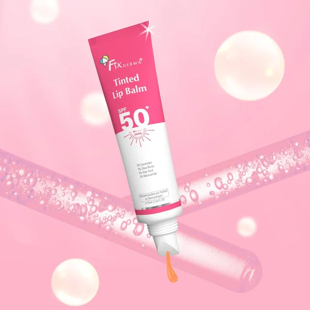 Fixderma Vitamin C & Vitamin E Lip Balm 15ml for Women & Men | Lip Balm for Dark, Dry & Chapped Lips | Nourishing Lip Care Gloss | Hydrates, Softens & Brightens Lips
