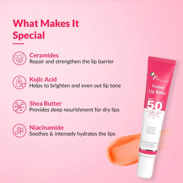 Fixderma Vitamin C & Vitamin E Lip Balm 15ml for Women & Men | Lip Balm for Dark, Dry & Chapped Lips | Nourishing Lip Care Gloss | Hydrates, Softens & Brightens Lips