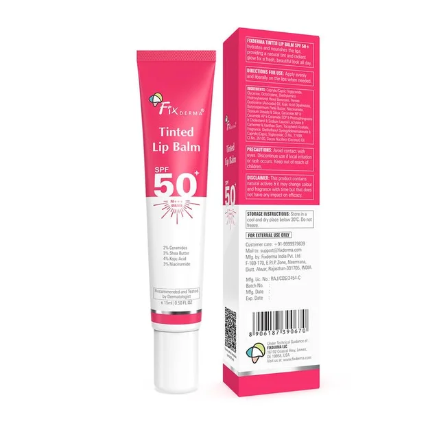 Fixderma Vitamin C & Vitamin E Lip Balm 15ml for Women & Men | Lip Balm for Dark, Dry & Chapped Lips | Nourishing Lip Care Gloss | Hydrates, Softens & Brightens Lips