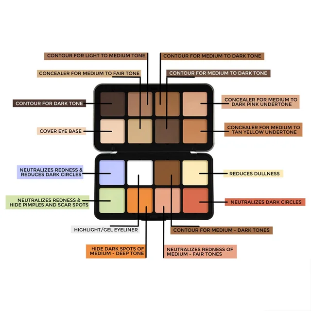 Forever52 Forever 52 16 Color Camouflage Pressed HD Palette | Conceal, Contour & Correct for All Skin Types | Light Weight | Multi-purpose concealer | Easy to blend - CHP001