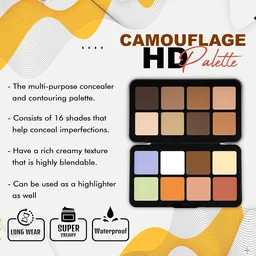 Forever52 Forever 52 16 Color Camouflage Pressed HD Palette | Conceal, Contour & Correct for All Skin Types | Light Weight | Multi-purpose concealer | Easy to blend - CHP001