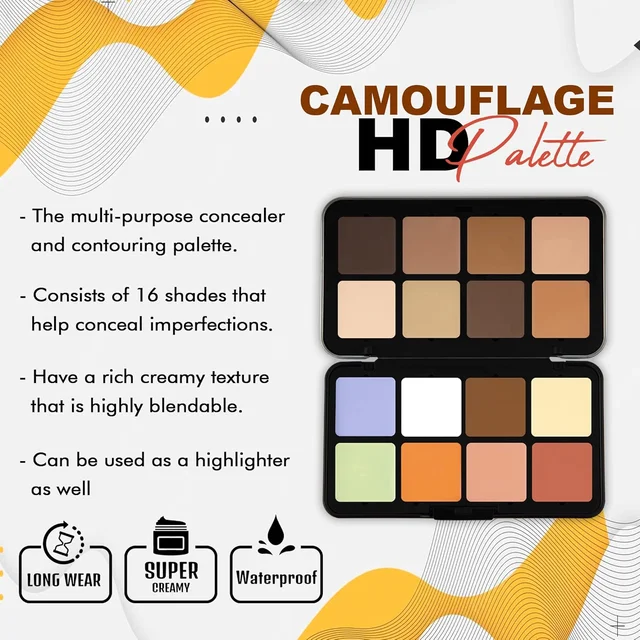 Forever52 Forever 52 16 Color Camouflage Pressed HD Palette | Conceal, Contour & Correct for All Skin Types | Light Weight | Multi-purpose concealer | Easy to blend - CHP001