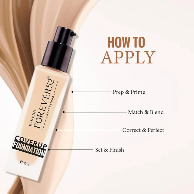 Forever52 Forever 52 Daily Life Coverup Foundation | For Tan to Deep Skin Tones | Long-Lasting | Natural Matte Finish | Full Coverage Liquid Foundation | ( Bronze - 20.5, 30ml )