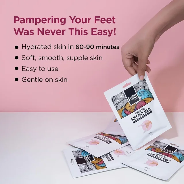 Furr by Pee Safe Peeling & Exfoliating Foot Mask for Unisex use| Glycolic & Salicylic Acid | Reduces Dry Skin & Hard Calluses | Moisturizes & Hydrates Feet | Nourishing Sock-Style Foot Mask