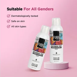 Furr by pee safe Furr Hair Removal Spray for Men & Women 200ml | Painless Hair Removal in 8 Minutes | Enriched with Aloe Vera & Vitamin E | Smooth, Soft & Hair-Free Skin for All Body Areas