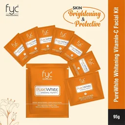 Fyc Professional Pure White Vitamin C Facial Kit 95g| 5-Step Brightening & Hydrating Facial Treatment | Glowing, Radiant & Even-Toned Skin | Salon-Quality Facial for All Skin Types | Vitamin-C Boost