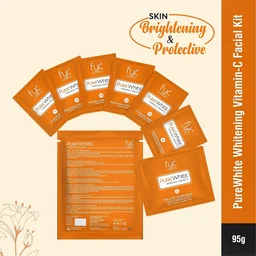 Fyc Professional Pure White Vitamin C Facial Kit 95g| 5-Step Brightening & Hydrating Facial Treatment | Glowing, Radiant & Even-Toned Skin | Salon-Quality Facial for All Skin Types | Vitamin-C Boost