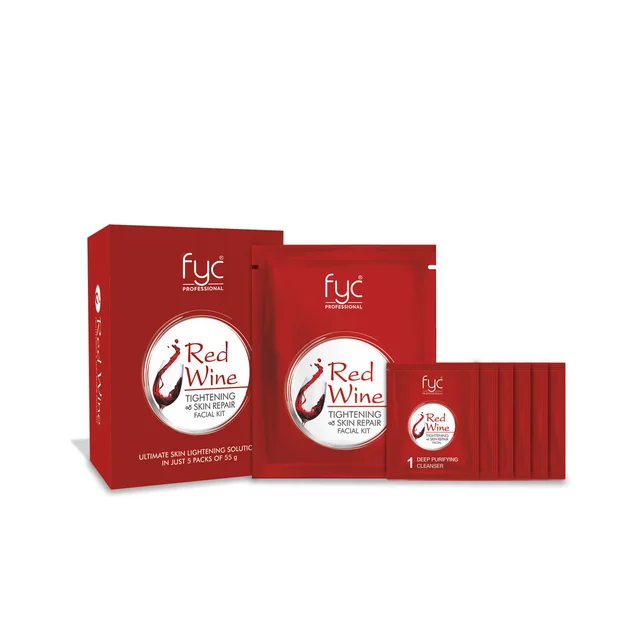 Fyc FYC Red Wine Tightening & Skin Repair Facial Kit | 6-Step Skincare | Lifting, Firming & Hydrating | Enriched with Red Wine Extracts for Youthful Glow