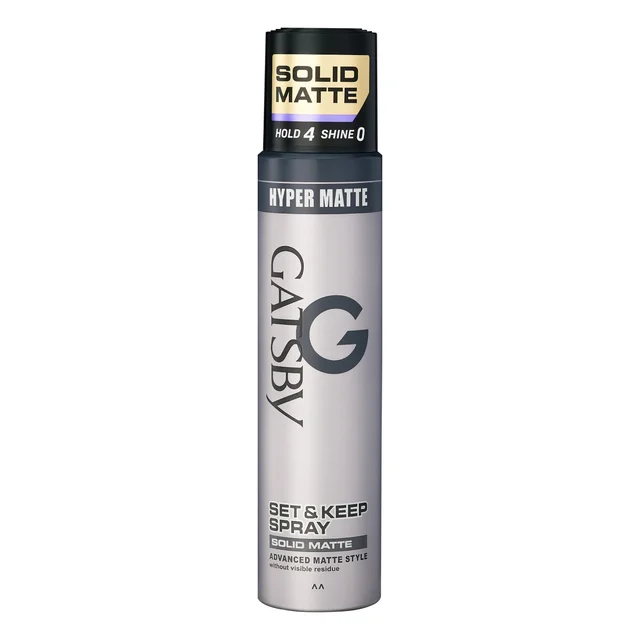 Gatsby GATSBY Set & Keep Hair Spray Solid Matte, 250ml | Strong Hold & Matte Finish | UV Protection & Non-Sticky | Residue-Free & Long-Lasting | Dermatologically Tested, Compact Size