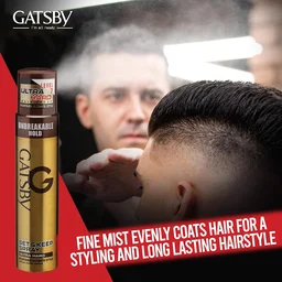 Gatsby Set & Keep Ultra Hard Hair Spray 250ml | Strong Hold, Non-Sticky Finish, and Long-Lasting Control for Any Look