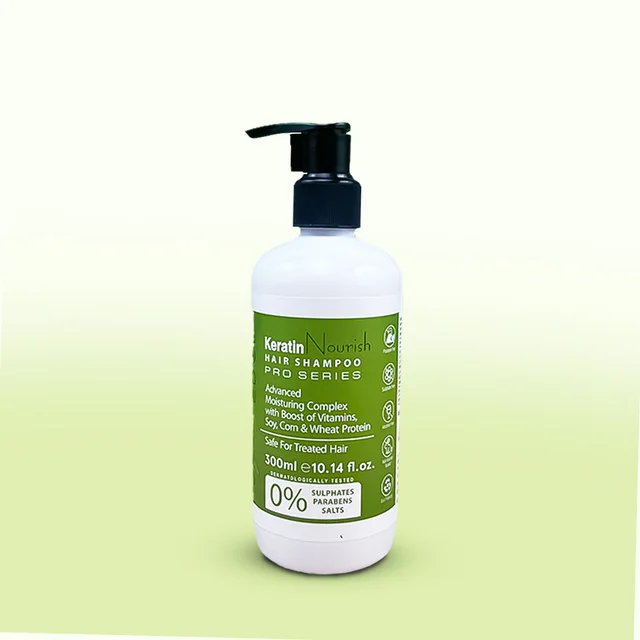 Hi9 EDGE Keratin Nourish Shampoo 300ml |Safe For Treated Hair | With Keratin for Smooth & Healthy Hair | Color Protection Formula | With Boost of Vitamins | Soya Corn and White Protien