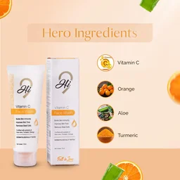 Hi9 Vitamin C Face Wash 75ml - Brighten, Hydrate & Revitalize Your Skin Daily and Remove Dead Cells, Improoves Skin Tone