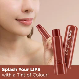Hilary Rhoda Colour Splash Lip Balm (Coffee, 3g) with SPF-15 | Moisturizing Lip Care, Coffee Flavor, Vitamin E & Cocoa Butter, Sun Protection for Soft, Hydrated Lips