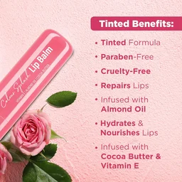 Hilary Rhoda Colour Splash Lip Balm (Rose) 3g with SPF-15 | Moisturizing Lip Care, Rose Flavor, Vitamin E & Cocoa Butter, Sun Protection for Soft, Hydrated Lips