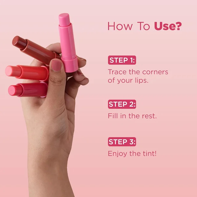 Hilary Rhoda Colour Splash Lip Balm (Rose) 3g with SPF-15 | Moisturizing Lip Care, Rose Flavor, Vitamin E & Cocoa Butter, Sun Protection for Soft, Hydrated Lips