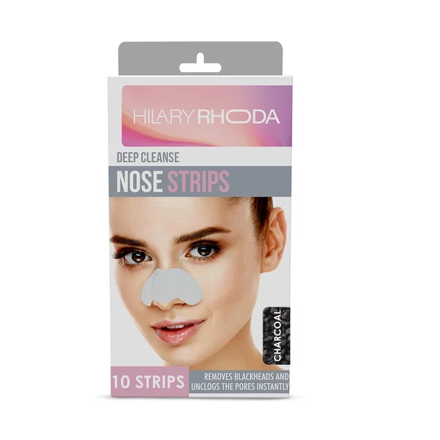 Hilary Rhoda Deep Cleanse Nose Strips (10 Strips) with Activated Rose Formula | Removes Blackheads | Dirt & Oil for Smooth | Clean & Refined Skin.