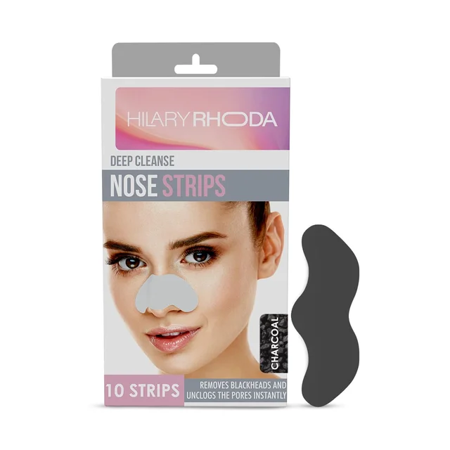 Hilary Rhoda Deep Cleanse Nose Strips (10 Strips) with Activated Rose Formula | Removes Blackheads | Dirt & Oil for Smooth | Clean & Refined Skin.