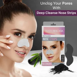 Hilary Rhoda Deep Cleanse Nose Strips (10 Strips) with Activated Rose Formula | Removes Blackheads | Dirt & Oil for Smooth | Clean & Refined Skin.