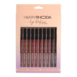 Hilary Rhoda T Hilary Rhoda Lip Definer Lip Liner Set of 10 1.2g Each | Smooth One Swipe Application | Long-Lasting & Smudge-Proof Formula | Matte Finish Multicolor Lip Pencil Set