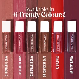 Hilary Rhoda Matte Minis Lipstick Set of 6 | Vitamin E, Jojoba & Rosehip Oil Infused | 12-Hour Stay | Waterproof, Smudge-Proof, Non-Sticky Lightweight Matte Lipsticks