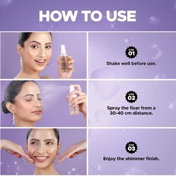 Hilary Rhoda T Hilary Rhoda Shimmer Stay Makeup Fixer 80ml Chrome Shade 02 | Aloe Vera Infused Setting Spray | Long-Lasting Hold | Hydrating & Refreshing Mist | Vegan Formula