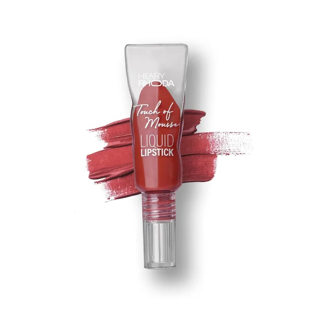 Hilary Rhoda Touch Of Mousse Lipstick Brick Red 14 5ml | Vegan Matte Liquid Lipstick | Long-Lasting, Smudge-Proof & Waterproof with Vitamin E