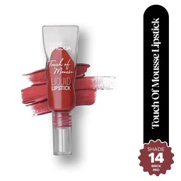 Hilary Rhoda Touch Of Mousse Lipstick Brick Red 14 5ml | Vegan Matte Liquid Lipstick | Long-Lasting, Smudge-Proof & Waterproof with Vitamin E