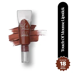 Hilary Rhoda Touch Of Mousse Lipstick Burnt Brown 18 5ml | Vegan Matte Liquid Lipstick | Long-Lasting, Smudge-Proof & Waterproof with Vitamin E