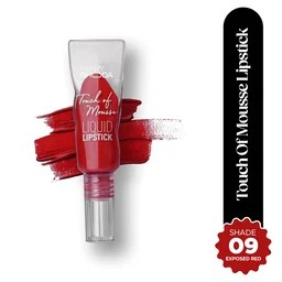 Hilary Rhoda Touch Of Mousse Lipstick Exposed Red 09 5ml | Vegan Matte Liquid Lipstick | Long-Lasting, Smudge-Proof & Waterproof with Vitamin E