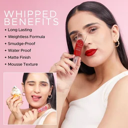 Hilary Rhoda Touch Of Mousse Lipstick Exposed Red 09 5ml | Vegan Matte Liquid Lipstick | Long-Lasting, Smudge-Proof & Waterproof with Vitamin E