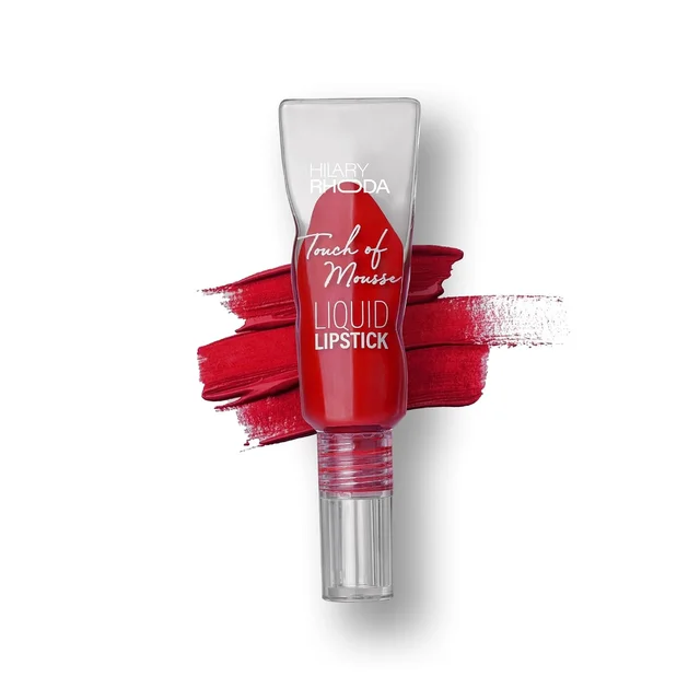 Hilary Rhoda Touch Of Mousse Lipstick Hot Red 16 5ml | Vegan Matte Liquid Lipstick | Long-Lasting, Smudge-Proof & Waterproof with Vitamin E