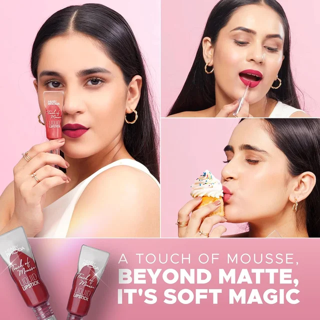 Hilary Rhoda Touch Of Mousse Lipstick Little Peachy 02 5ml | Vegan Matte Liquid Lipstick | Long-Lasting, Smudge-Proof & Waterproof with Vitamin E