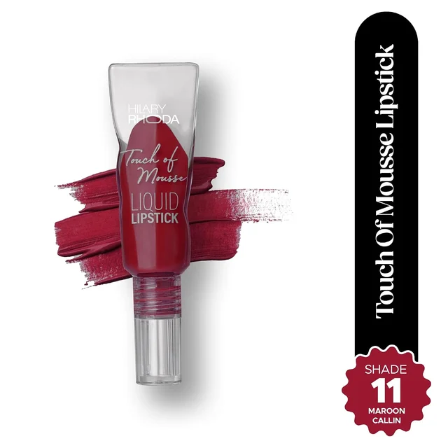 Hilary Rhoda Touch Of Mousse Lipstick Maroon Callin' 11 5ml | Vegan Matte Liquid Lipstick | Long-Lasting, Smudge-Proof & Waterproof with Vitamin E