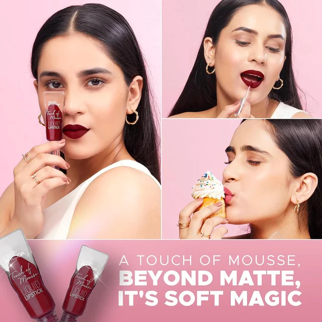 Hilary Rhoda Touch Of Mousse Lipstick Mullberry Wine 17 5ml | Vegan Matte Liquid Lipstick | Long-Lasting, Smudge-Proof & Waterproof with Vitamin E