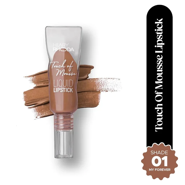 Hilary Rhoda Touch Of Mousse Lipstick My Forever 01 5ml | Vegan Matte Liquid Lipstick | Long-Lasting, Smudge-Proof & Waterproof with Vitamin E