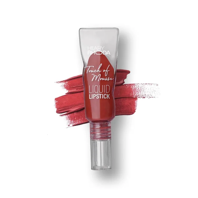 Hilary Rhoda Touch Of Mousse Lipstick Rosewood Red 15 5ml | Vegan Matte Liquid Lipstick | Long-Lasting, Smudge-Proof & Waterproof with Vitamin E