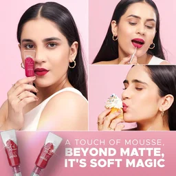 Hilary Rhoda Touch Of Mousse Lipstick Playful Berry 05 5ml | Vegan Matte Liquid Lipstick | Long-Lasting, Smudge-Proof & Waterproof with Vitamin E