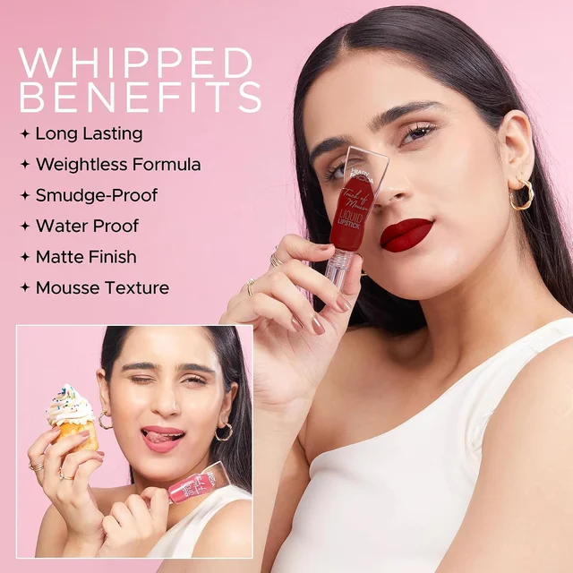 Hilary Rhoda Touch Of Mousse Lipstick Wild Wine 10 5ml | Vegan Matte Liquid Lipstick | Long-Lasting, Smudge-Proof & Waterproof with Vitamin E