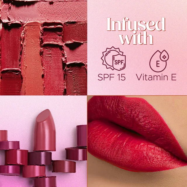 Hilary Rhoda Trap Of Matte 6 Mini Bullet Lipsticks 1.5g Each | SPF 15 Protection | Long-Lasting Matte Finish | Highly Pigmented Shades | Travel-Friendly Combo | Paraben-Free