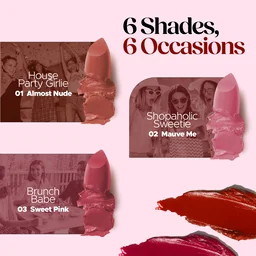 Hilary Rhoda Trap Of Matte 6 Mini Bullet Lipsticks 1.5g Each | SPF 15 Protection | Long-Lasting Matte Finish | Highly Pigmented Shades | Travel-Friendly Combo | Paraben-Free
