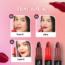 Hilary Rhoda Trap Of Matte 6 Mini Bullet Lipsticks 1.5g Each | SPF 15 Protection | Long-Lasting Matte Finish | Highly Pigmented Shades | Travel-Friendly Combo | Paraben-Free