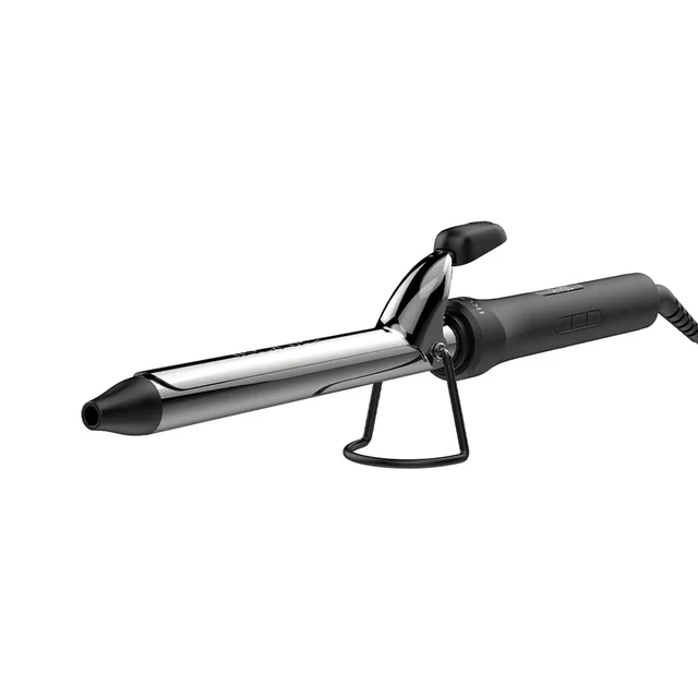 Ikonic Curling Tong CT-22 22mm Hair Curler | 8 Inch Titanium Barrel | Black & Golden | Safety Clip, Rubber Grip | Professional Salon-Like Curls