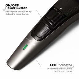 Ikonic Groom and Trim Hair Trimmer | Advanced Ceramic Blades | LED Spotlight & Waterproof Design | 10 Adjustable Length Settings | 50-Min Runtime for Precision Grooming