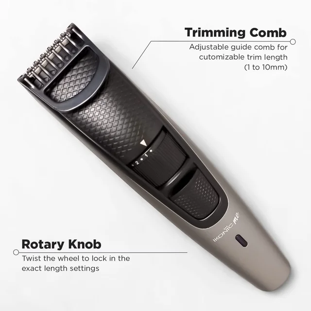 Ikonic Groom and Trim Hair Trimmer | Advanced Ceramic Blades | LED Spotlight & Waterproof Design | 10 Adjustable Length Settings | 50-Min Runtime for Precision Grooming