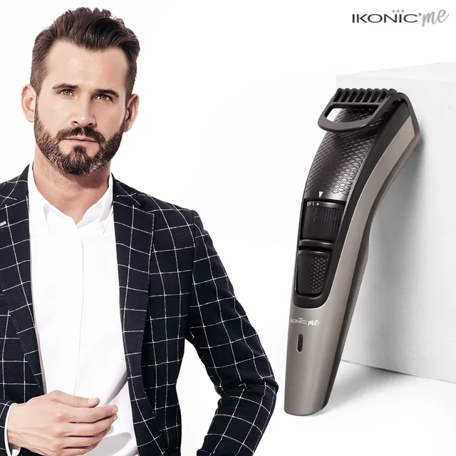 Ikonic Groom and Trim Hair Trimmer | Advanced Ceramic Blades | LED Spotlight & Waterproof Design | 10 Adjustable Length Settings | 50-Min Runtime for Precision Grooming