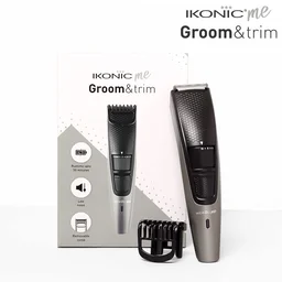 Ikonic Groom and Trim Hair Trimmer | Advanced Ceramic Blades | LED Spotlight & Waterproof Design | 10 Adjustable Length Settings | 50-Min Runtime for Precision Grooming