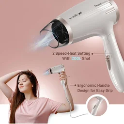 Ikonic Hair Dryer Travel Express Foldable | 1400W Fast Drying | 2 Speed Settings | Compact & Lightweight | Travel-Friendly | For Men & Women | All Hair Types