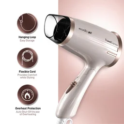 Ikonic Hair Dryer Travel Express Foldable | 1400W Fast Drying | 2 Speed Settings | Compact & Lightweight | Travel-Friendly | For Men & Women | All Hair Types