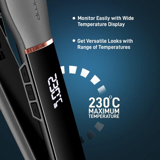 Ikonic Me Xtreme Crimp Hair Crimper for Women | Extra Long & Wide Ceramic Plates | Digital Temperature Display, 360� Swivel Cord | Salon Style Crimping